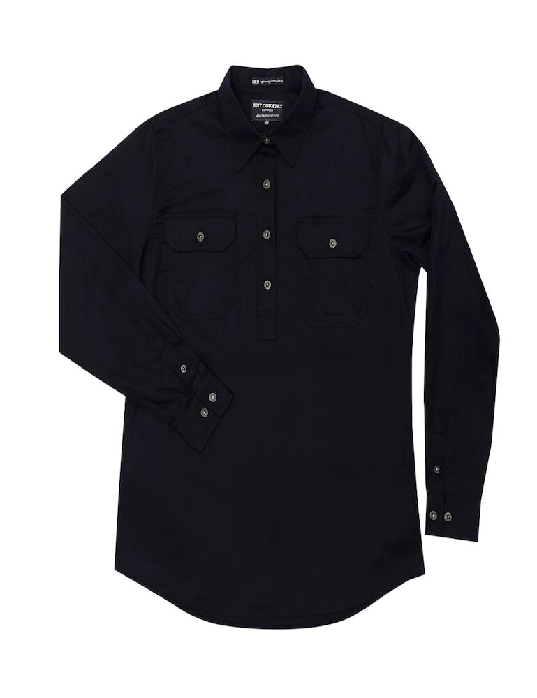 JUST COUNTRY Womens Jahna 1/2 Button Long Sleeve Workshirt