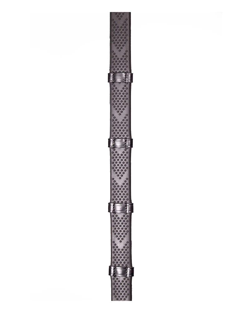 HENRY JAMES SADDLERY Buckle V-Grip Hybrid Rubber Reins With Leather Stoppers
