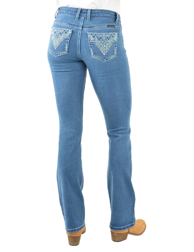 PURE WESTERN Womens Ziggy Boot Cut Jeans - 34 Leg