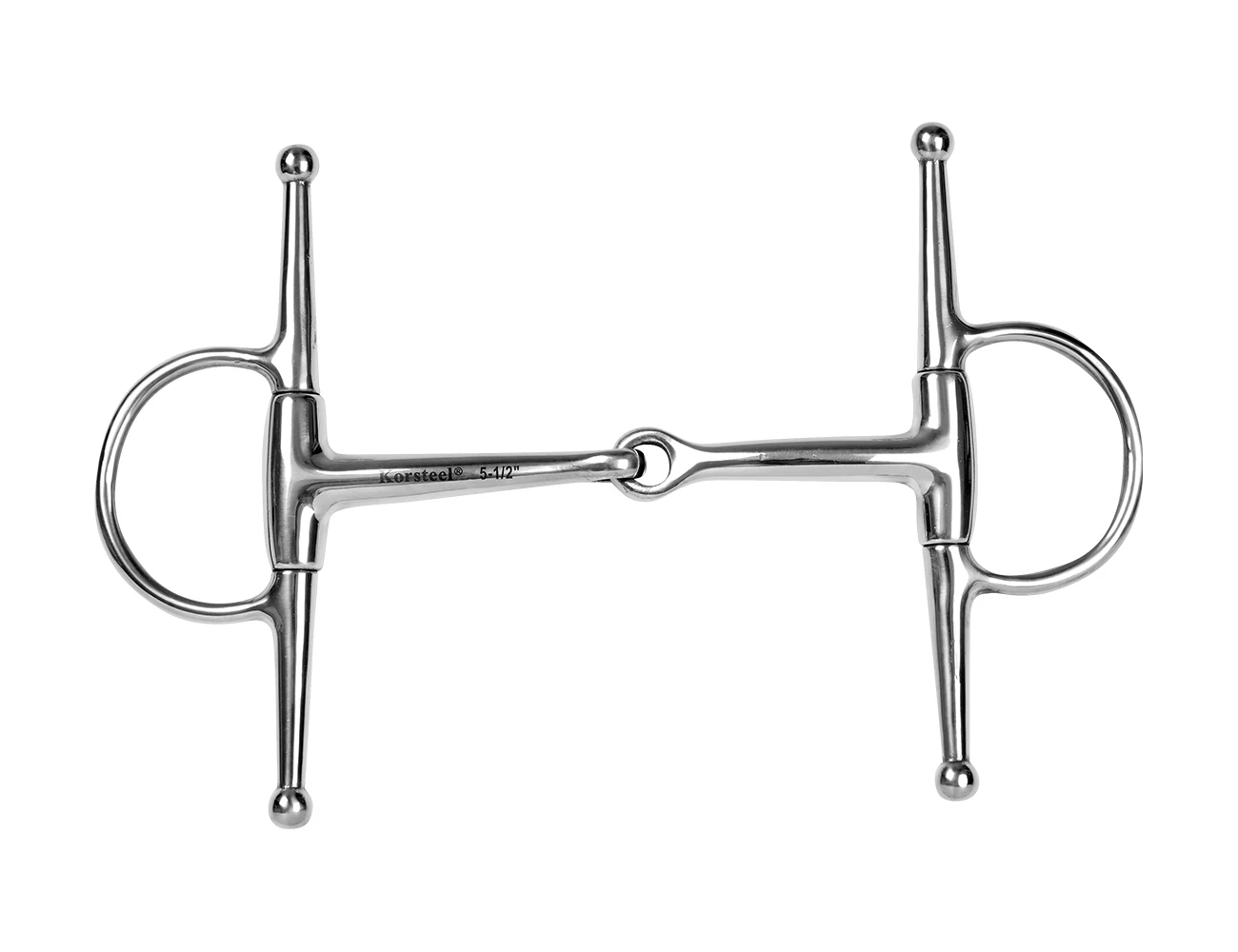 KORSTEEL Medium Weight Full Cheek Eggbutt Snaffle Bit