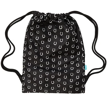 SPENCIL Black & White Horses Drawstring Sports Bag