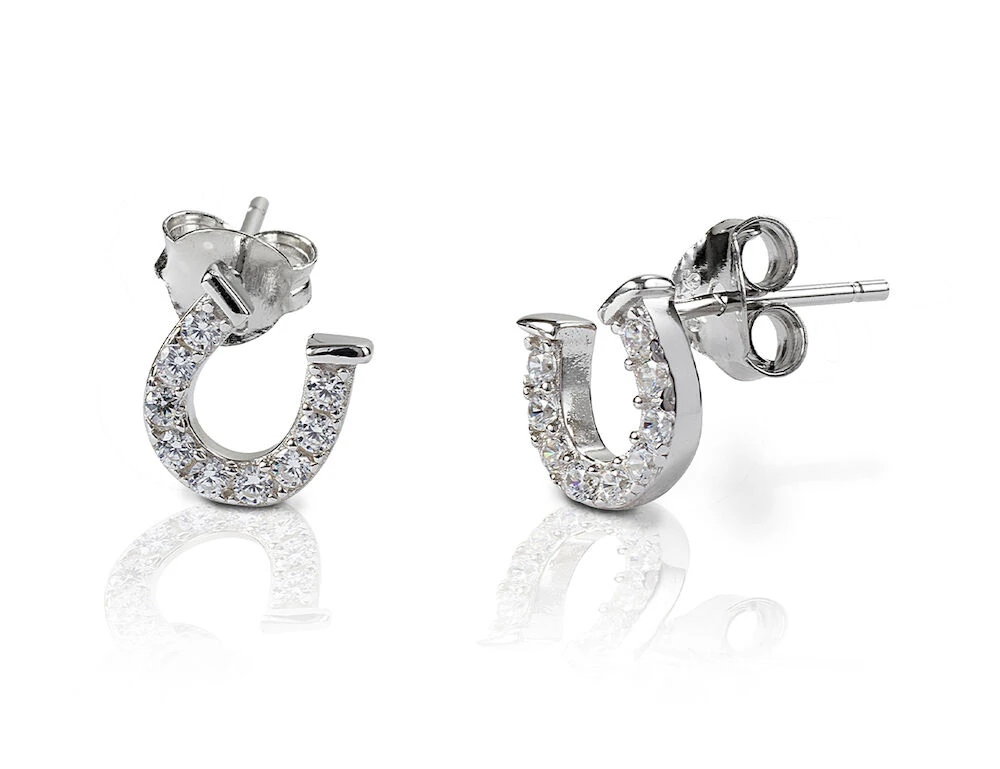 KELLY HERD Sterling Silver Horseshoe Stud Earrings