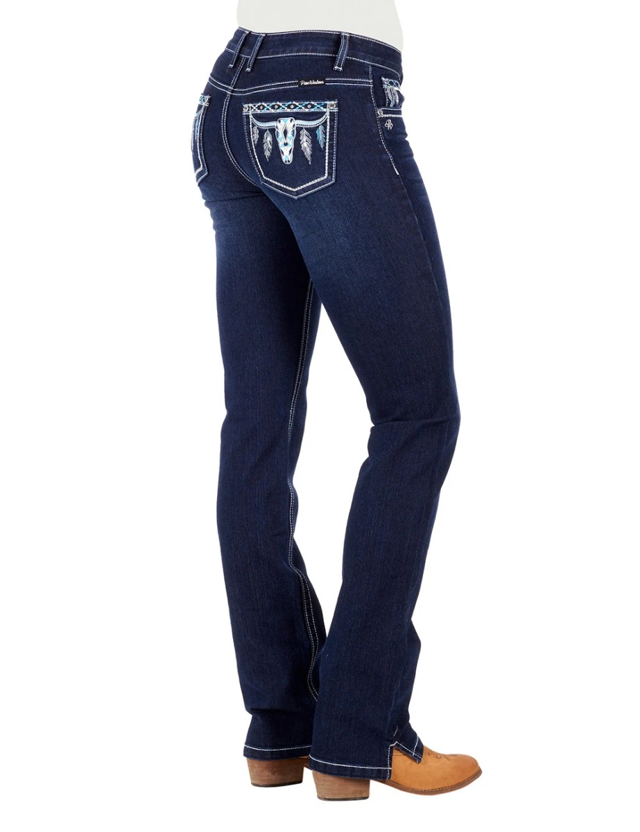 PURE WESTERN Womens Raina Straight Leg Jean - 34 Leg