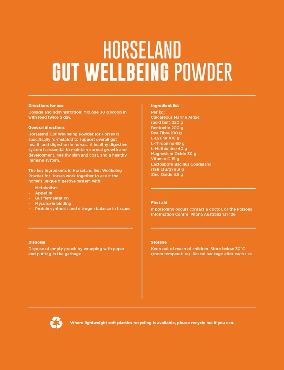 HORSELAND Gut Wellbeing Powder - 12KG