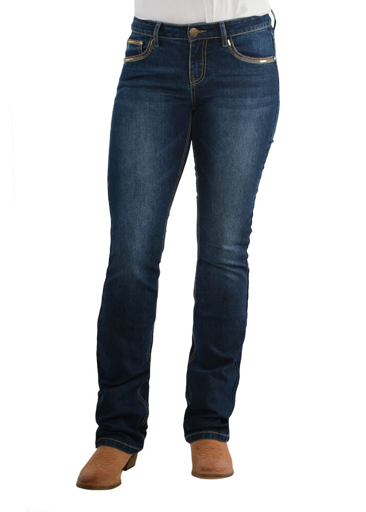 PURE WESTERN Womens Lucinda Jean Straight 32 Leg