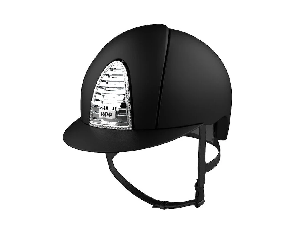 KEP Cromo 2.0 Textile Swarovski Helmet With Chrome Frame And Chrome Grid