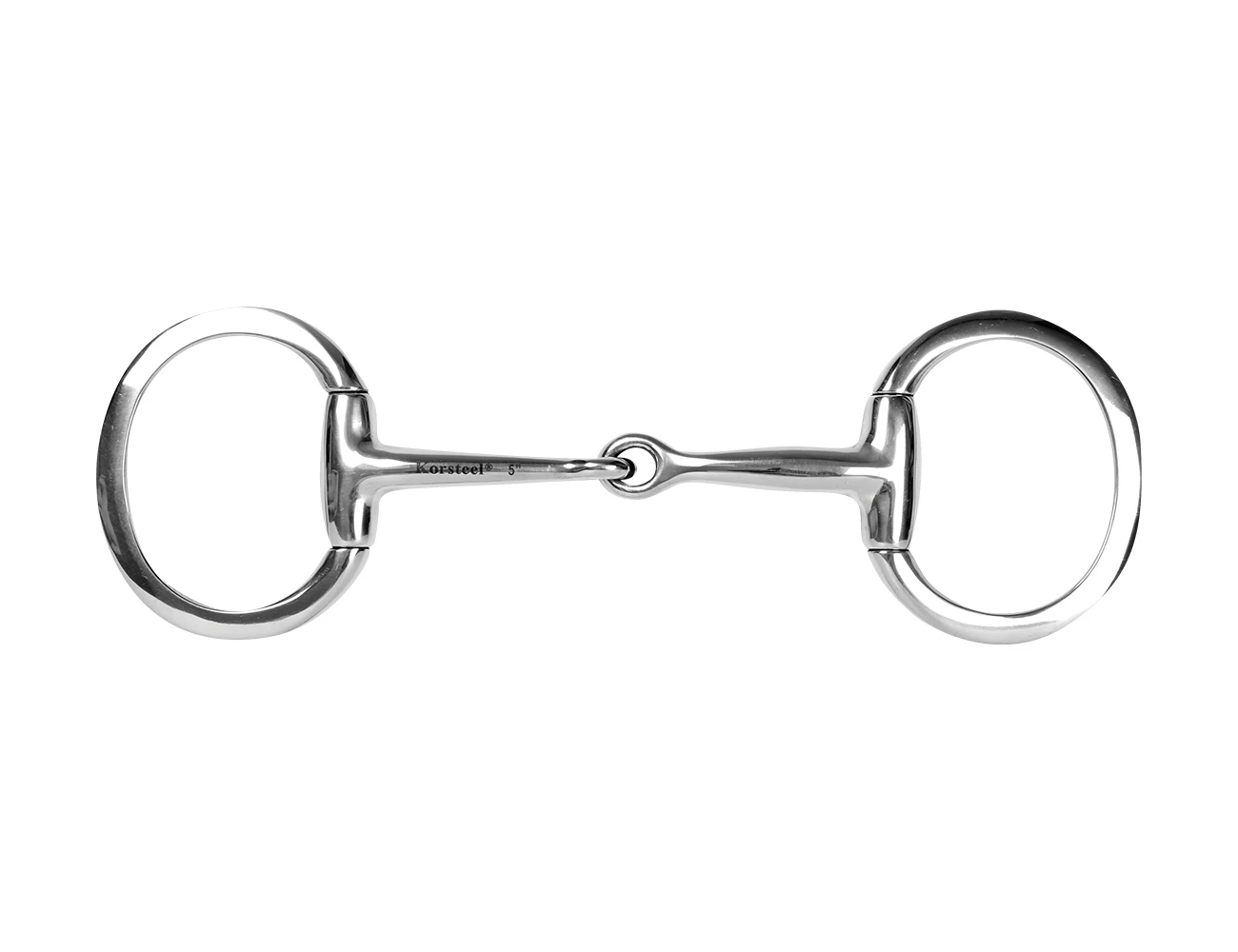 KORSTEEL STAINLESS STEEL FEATHERWEIGHT THIN MOUTH JOINTED FLAT RING EGGBUTT SNAFFLE BIT
