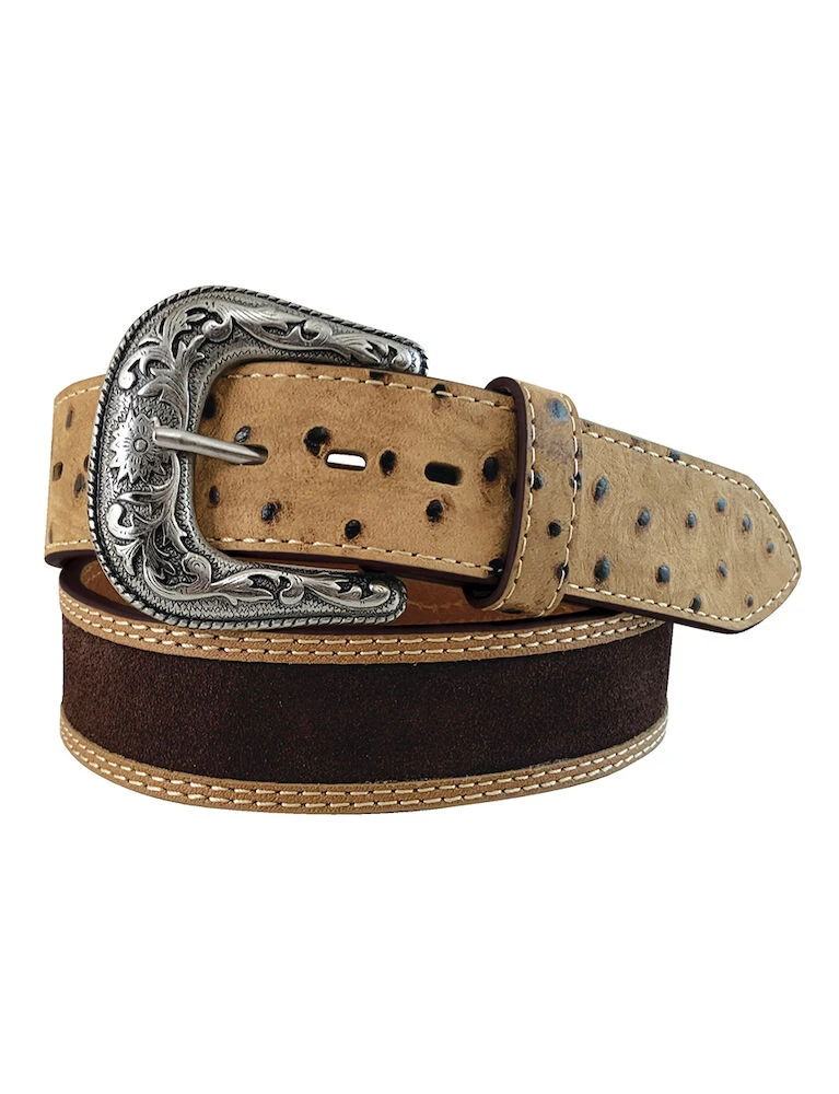ROPER Belt 1.1/2" Safari Ostrich Genuine Leather