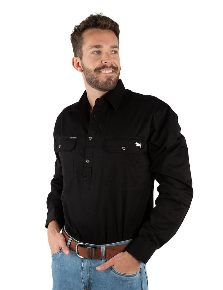 RINGERS WESTERN King River Mens Half Button Work Shirt