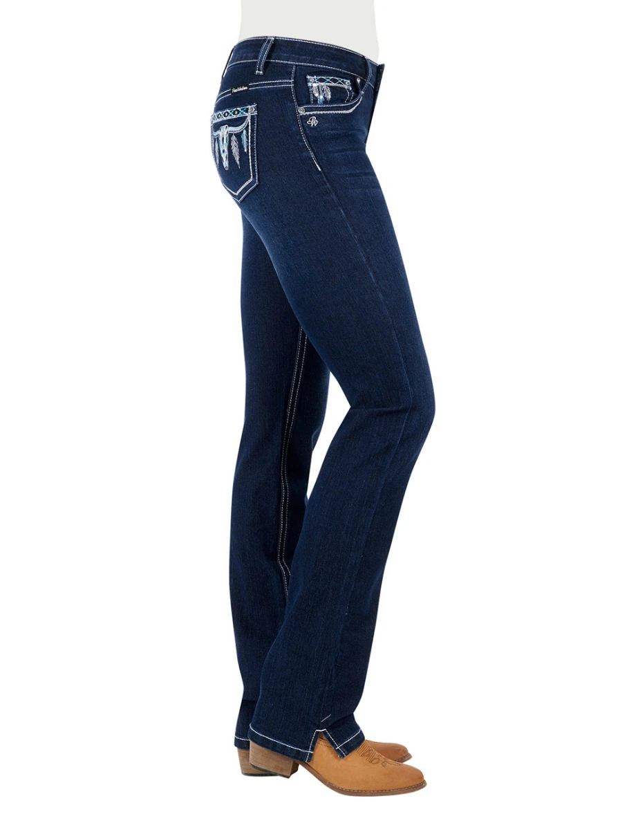 PURE WESTERN Womens Raina Straight Leg Jean - 34 Leg