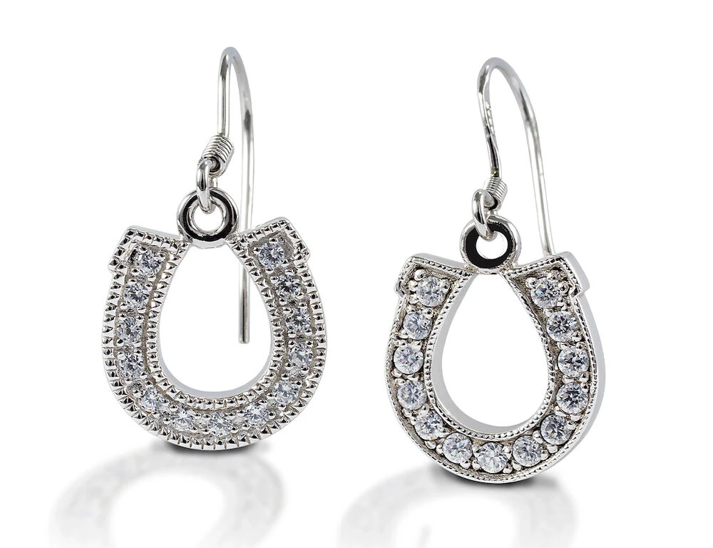 KELLY HERD Sterling Silver Dangle Horseshoe Earrings