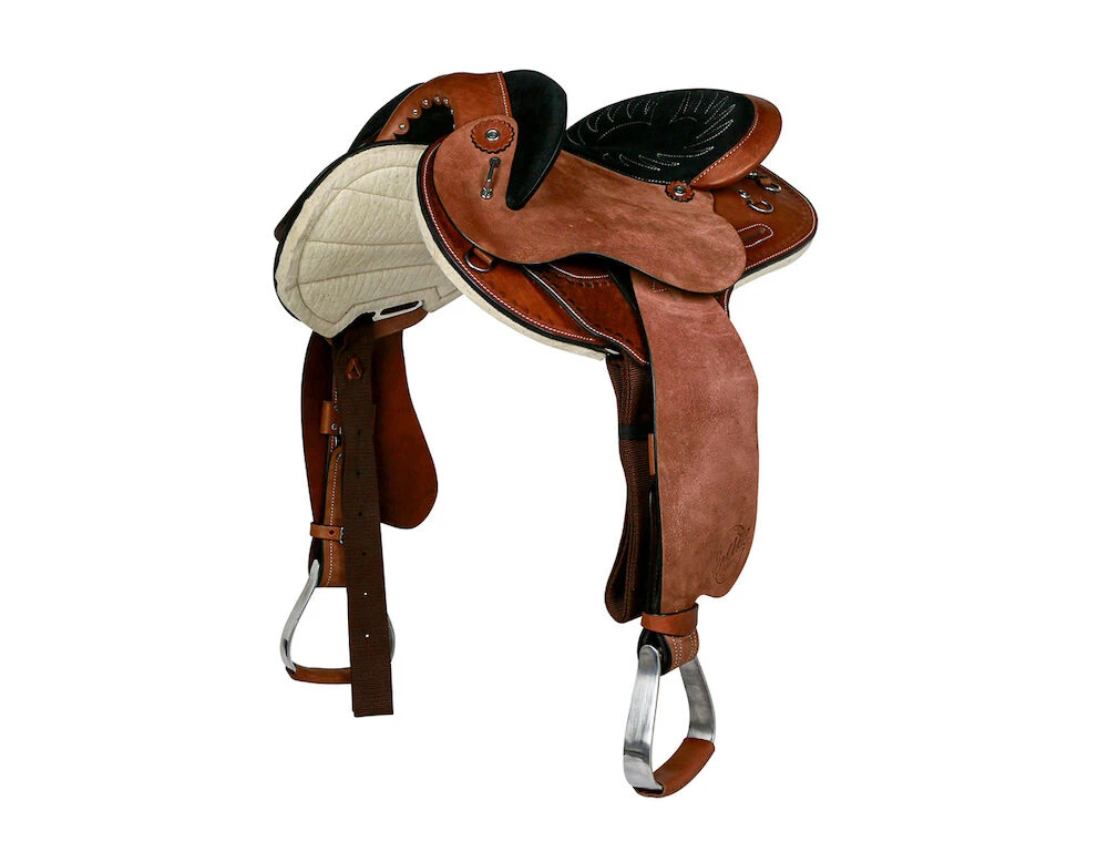 SYD HILL Gibson Roughout Leather Half Breed Saddle - Shxp Adjustable Tree & Panels