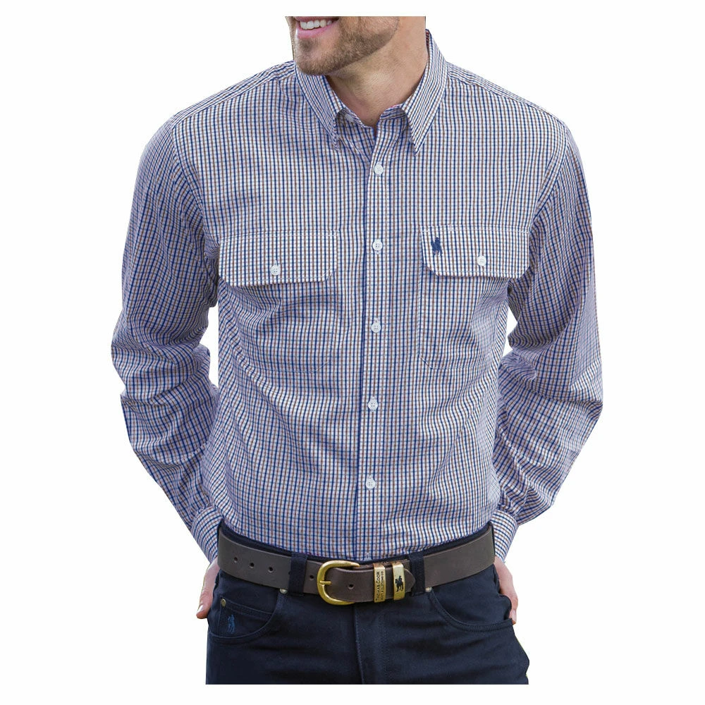 THOMAS COOK Mens Wentworth Check 2 Pocket Long Sleeve Shirt