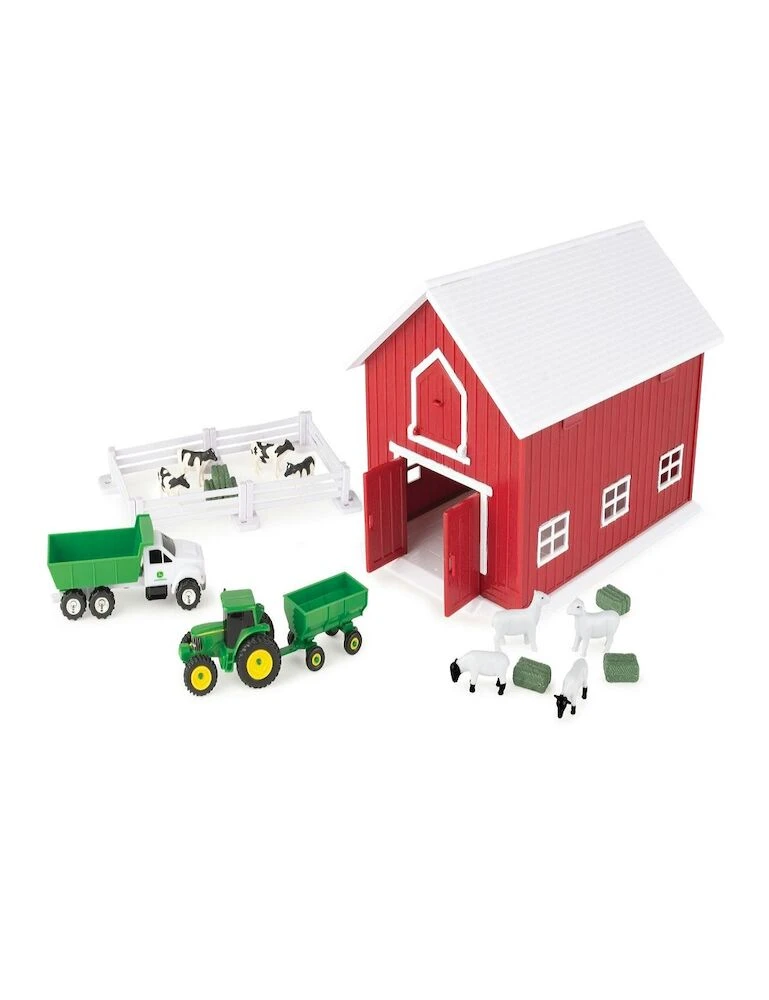 JOHN DEERE 24 Piece Farm Playset With Red Barn