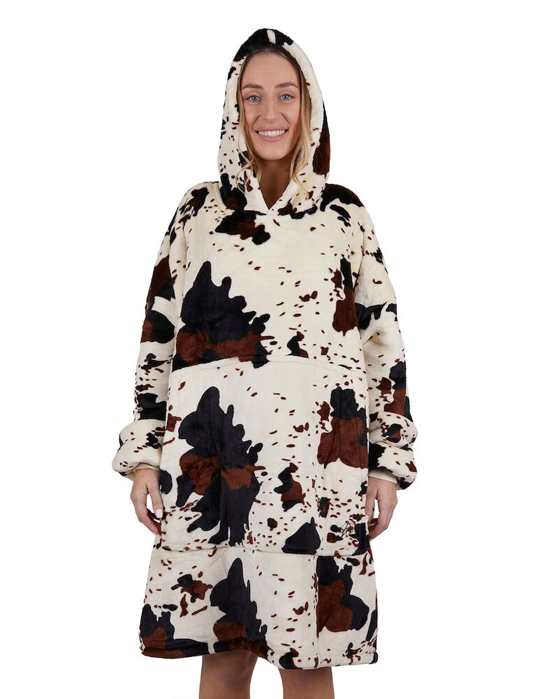 PURE WESTERN Pw Cow Print Snuggle Hoodie