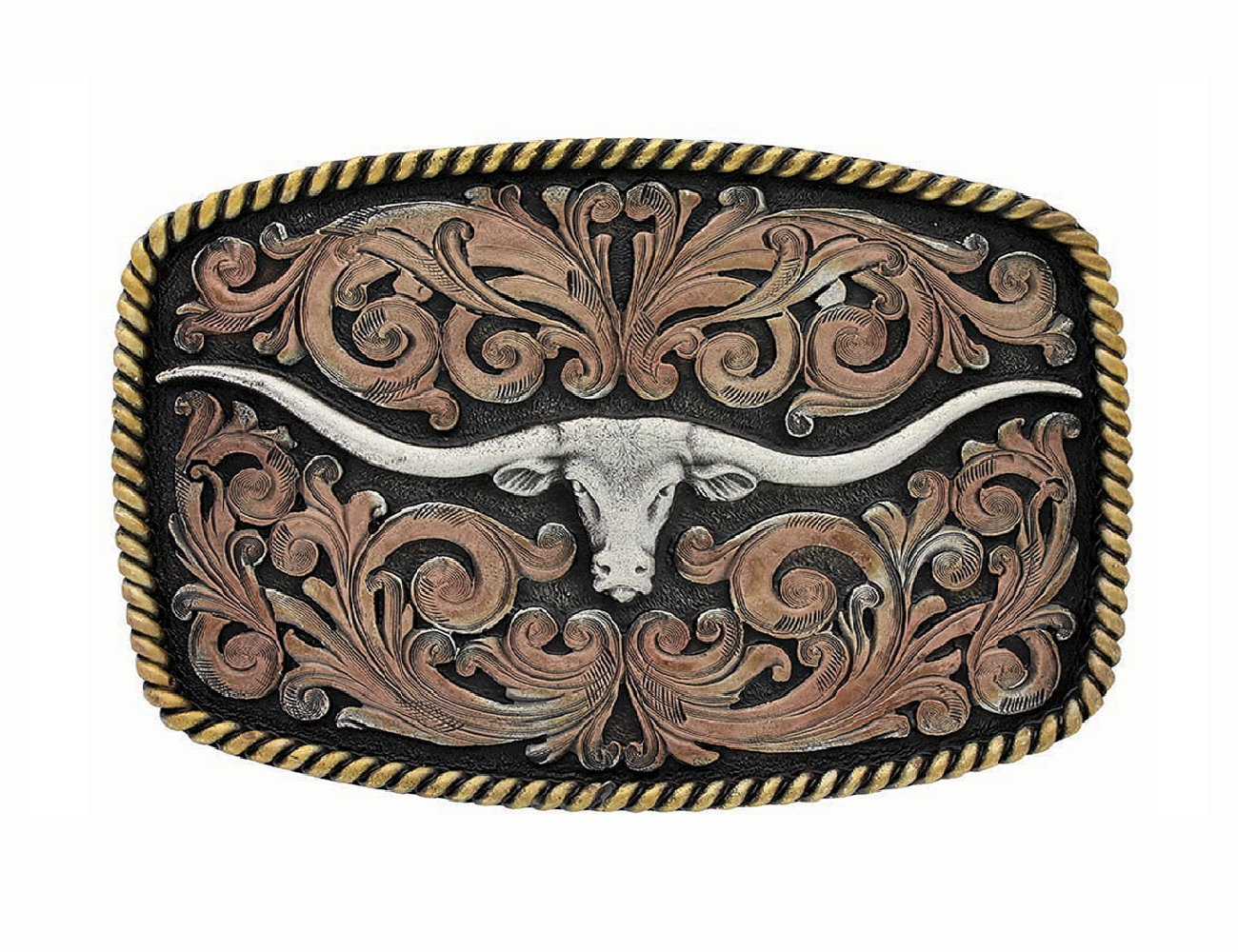 MONTANA Western Buckle Tri-Colour Texas Longhorn