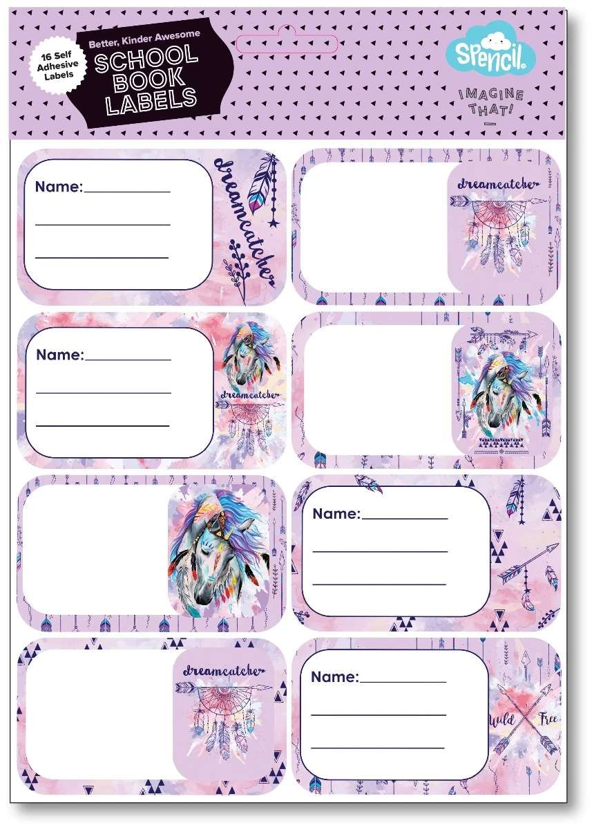 SPENCIL Name & Subject Labels - Dreamcatcher Horse