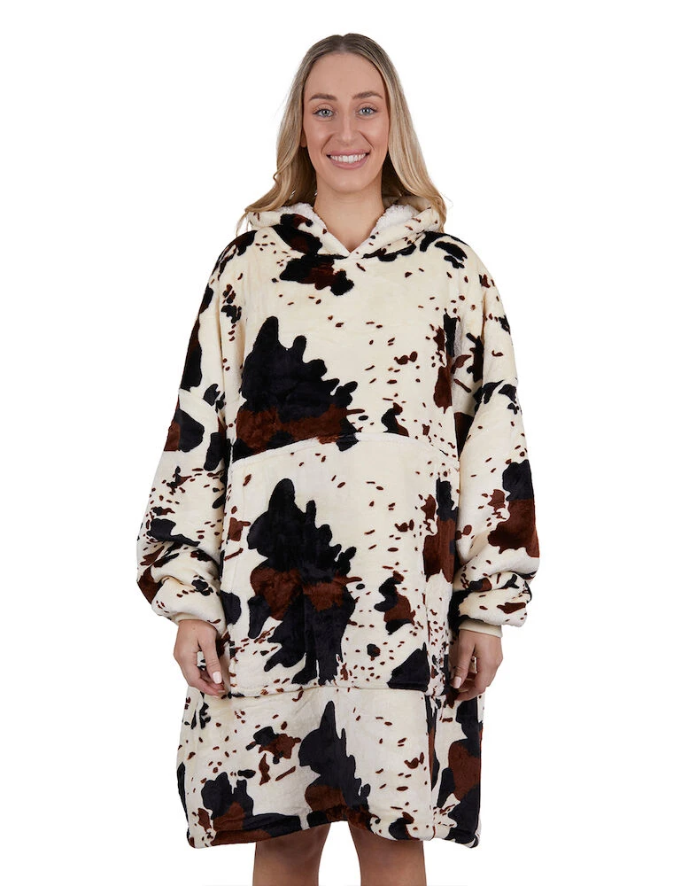 PURE WESTERN Pw Cow Print Snuggle Hoodie