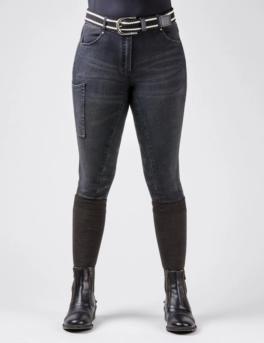 DUBLIN Shona Full Grip Silicone Print Denim Breeches