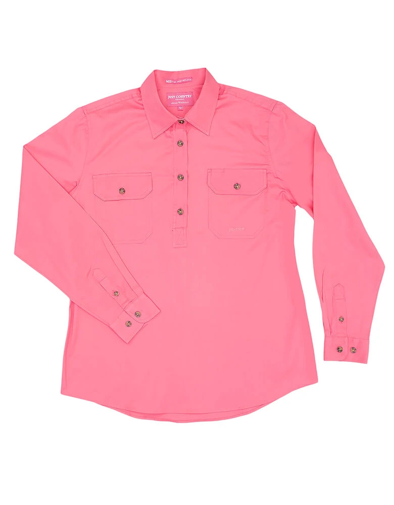 JUST COUNTRY Womens Jahna 1/2 Button Long Sleeve Workshirt