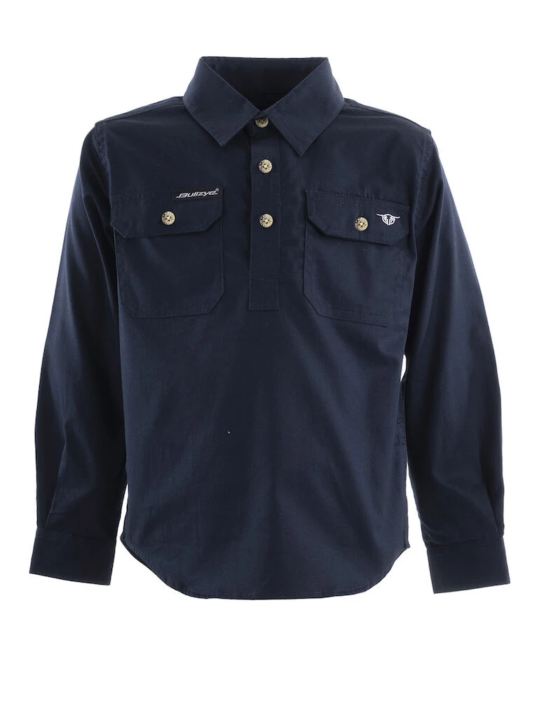 BULLZYE Kids Lightweight Half Placket Work Shirt