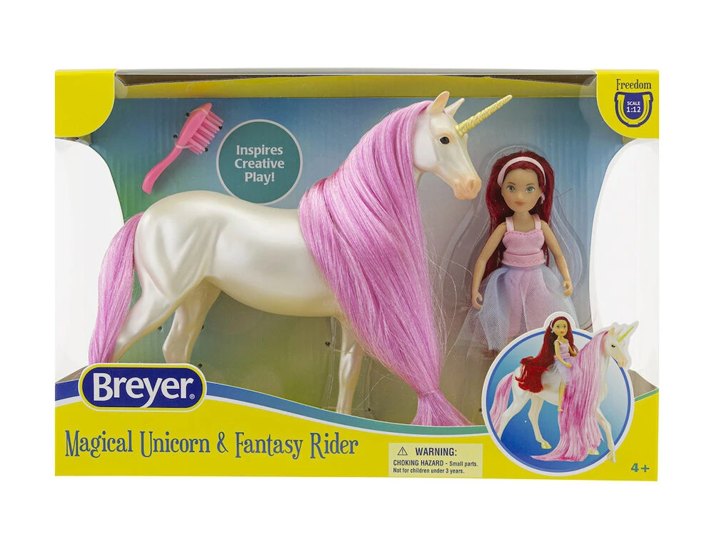 BREYER Freedom Magical Unicorn Sky & Fantasy Rider Meadow