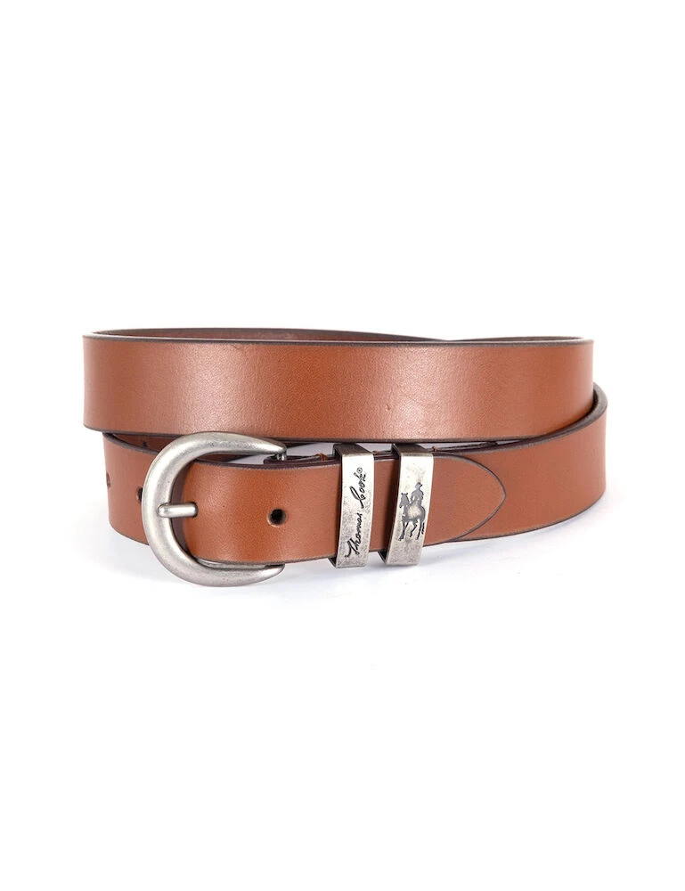 THOMAS COOK Narrow Silver Twin Keeper Belt