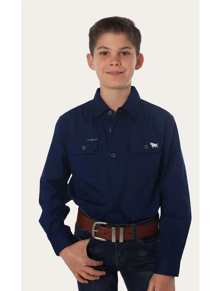 RINGERS WESTERN Ord River Kids Half Button Kids Work Shirt