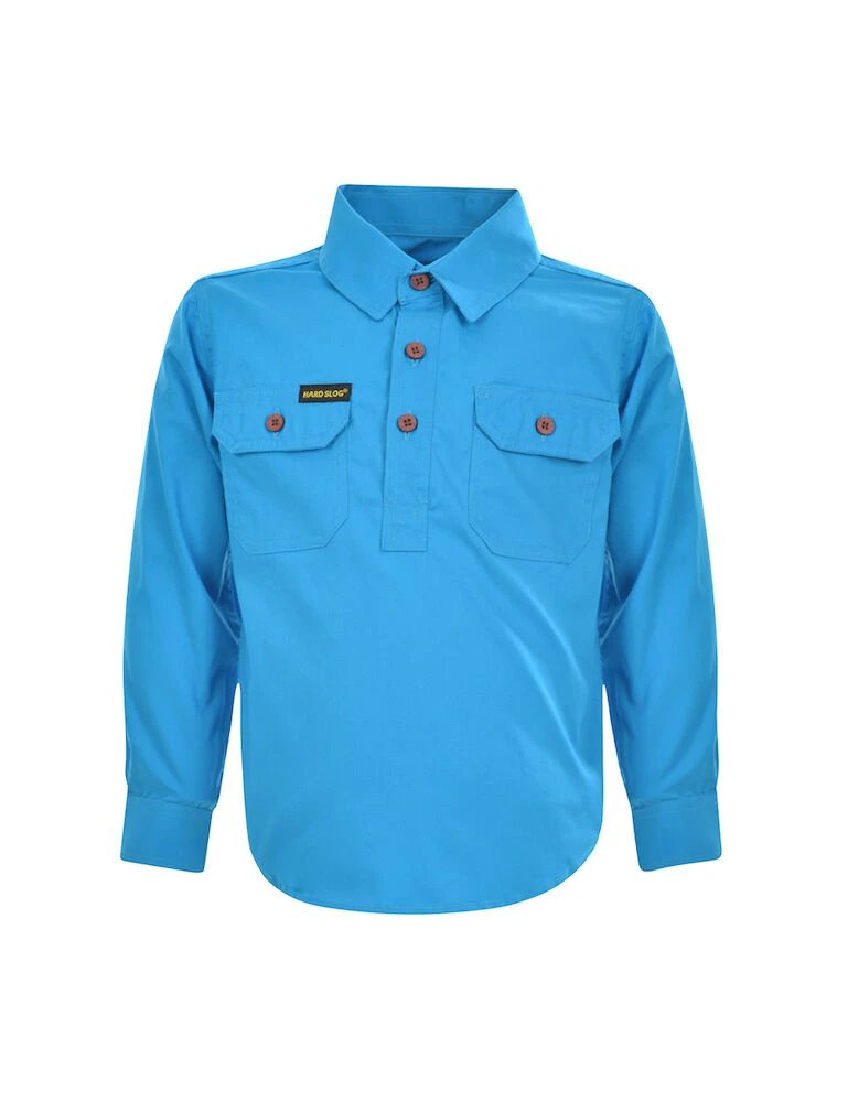 HARD SLOG Kids Print Half Placket L/S Shirt