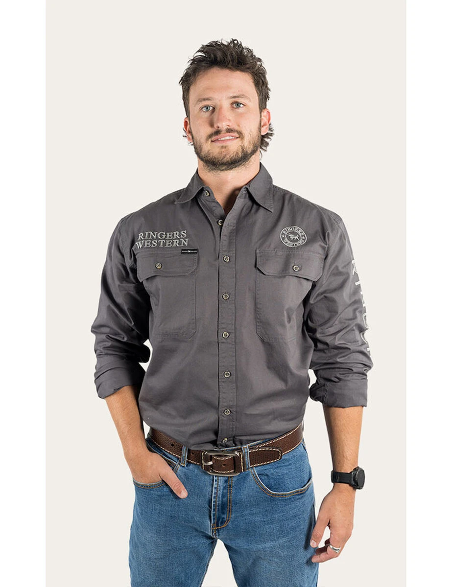 RINGERS WESTERN Hawkeye Mens Full Button Work Shirt