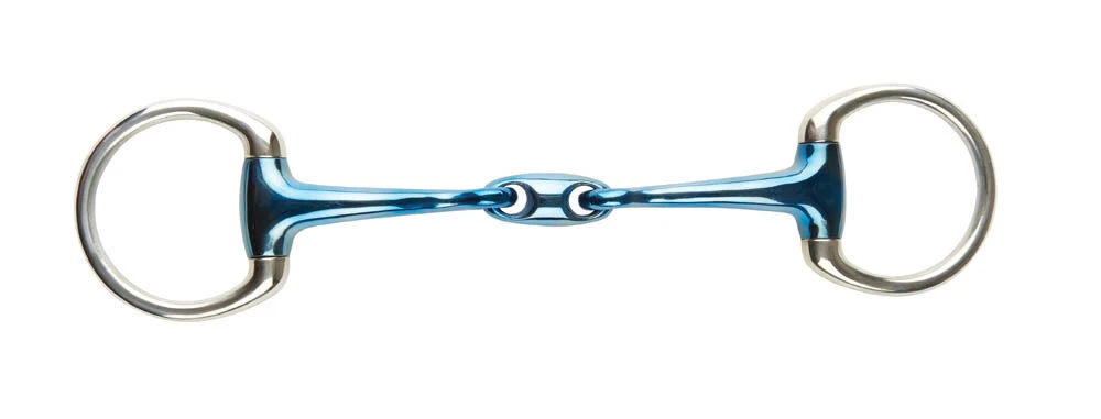 JP KORSTEEL Blue Steel Oval Link Eggbutt Bradoon Snaffle Bit