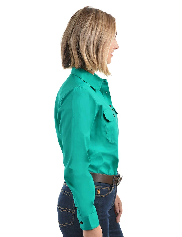 HARD SLOG Womens Half Placket Light Cotton Shirt