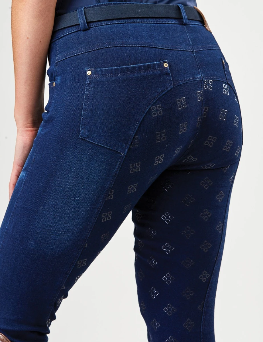 DUBLIN Shona Full Grip Silicone Print Denim Breeches