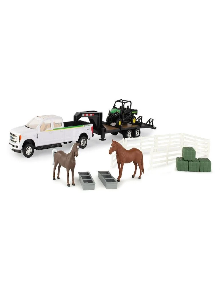 JOHN DEERE Ford Pickup With John Deere Gator On Trailer (Plus Horses And Yards)