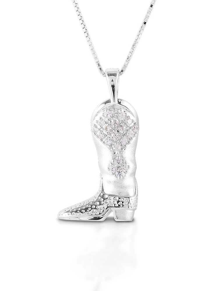 KELLY HERD Sterling Silver Western Boot Necklace