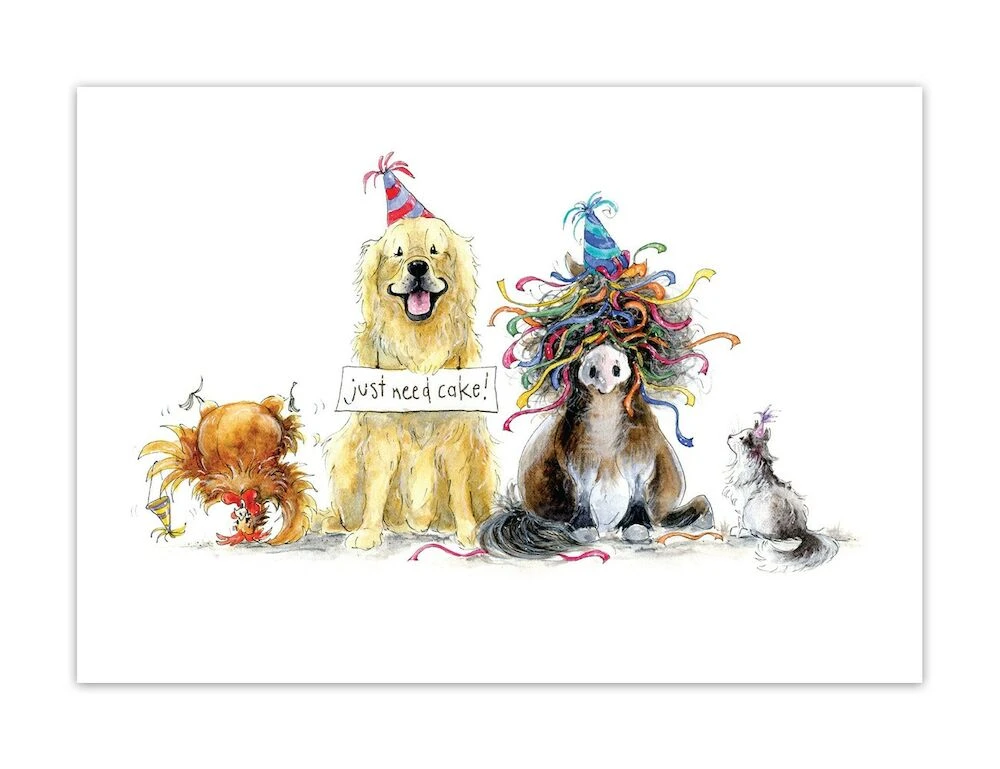 MANDY FOOT Just Need Cake Blank Greeting Card