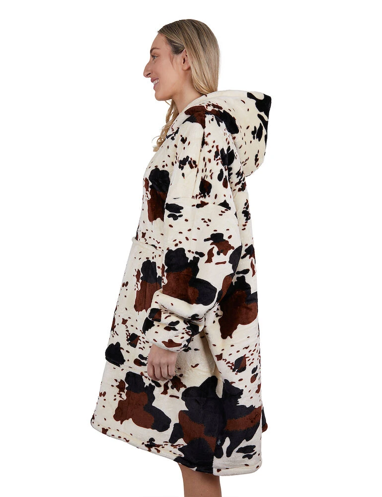 PURE WESTERN Pw Cow Print Snuggle Hoodie