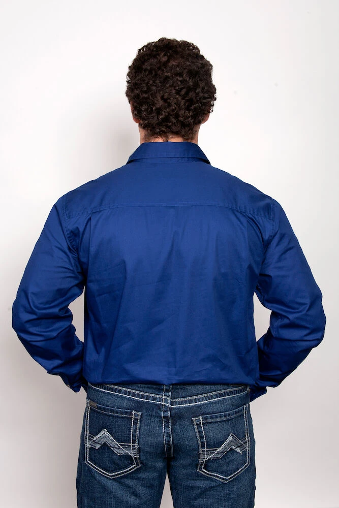 JUST COUNTRY Mens Cameron 1/2 Button Long Sleeve Workshirt