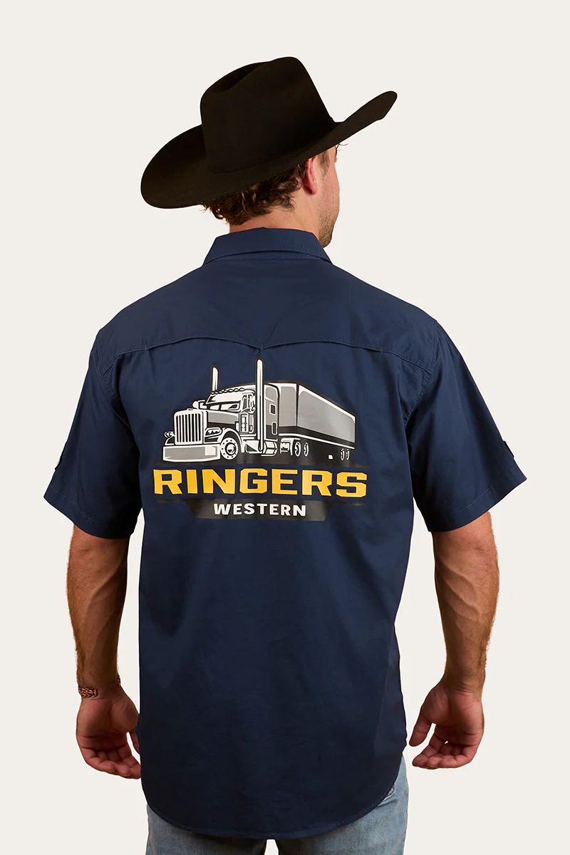 Big Rig Mens Short Sleeve Shirt - Navy