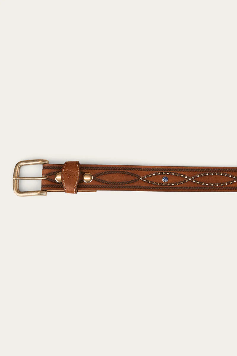 Diamond T Belt - Tan / Silver