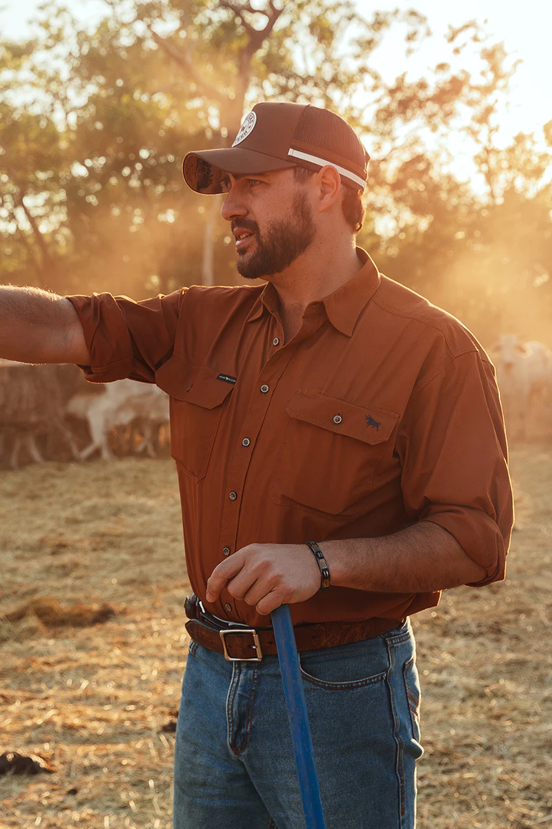 King River Full Button Work Shirt - Tobacco