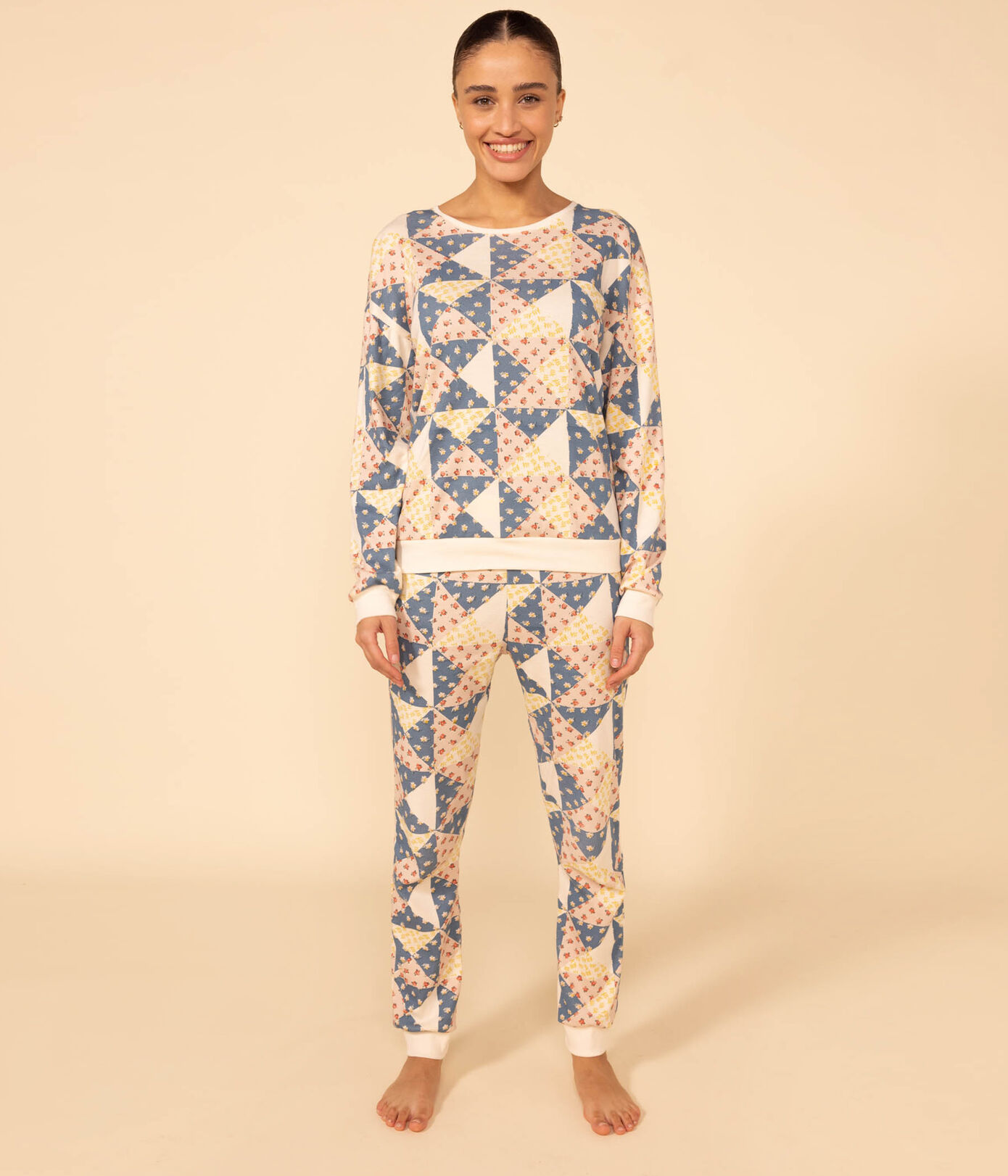 Pyjama patchwork femme en coton