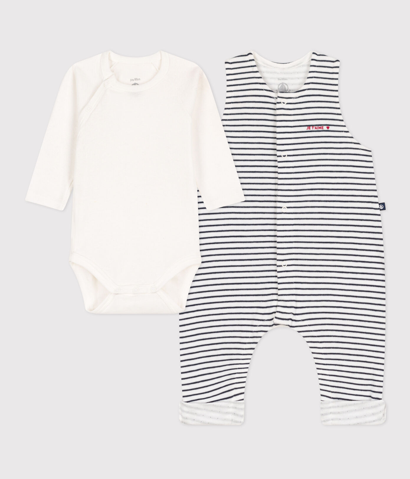 Ensemble combinaison et body en coton bébé