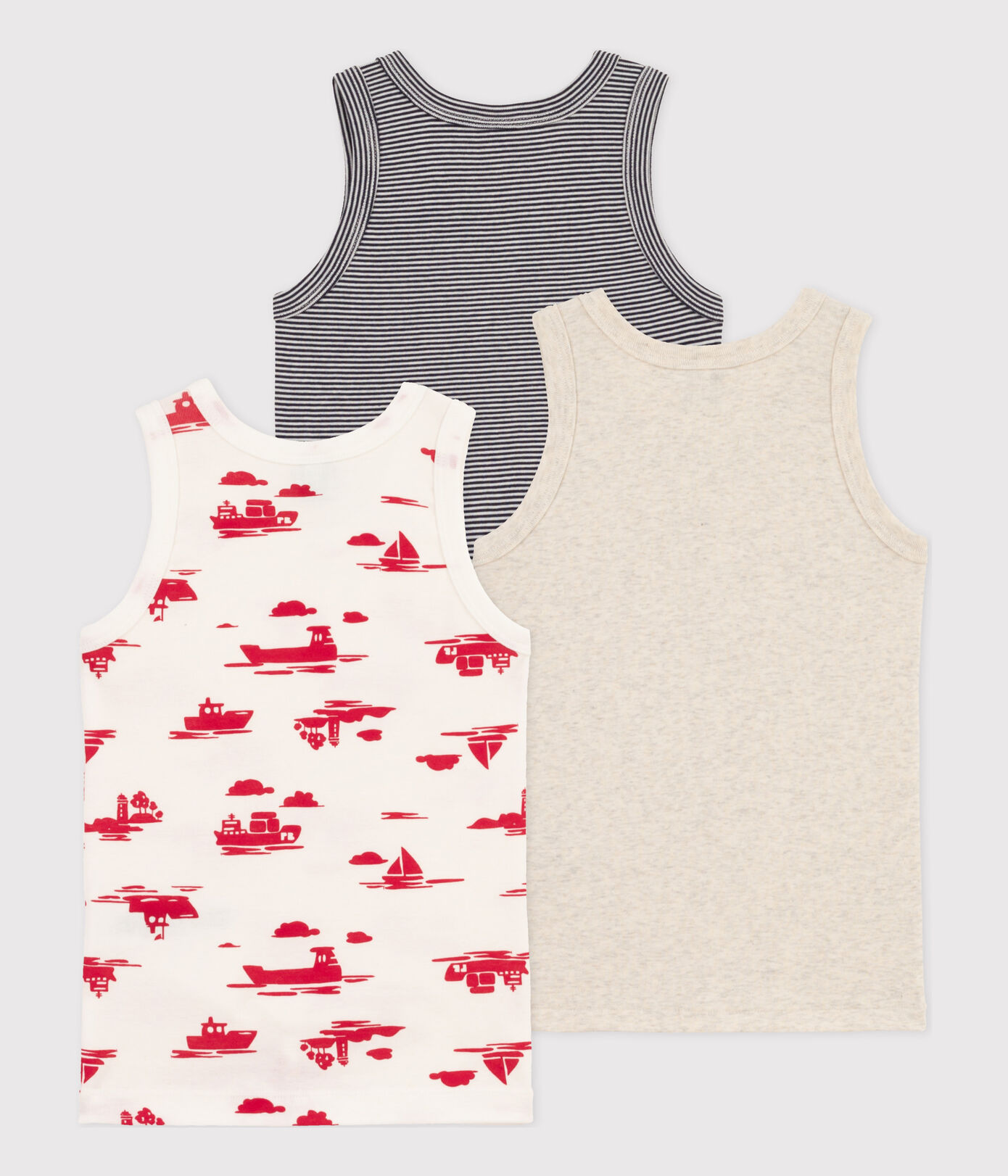 Lot de 3 débardeurs Le Havre en coton petit garon