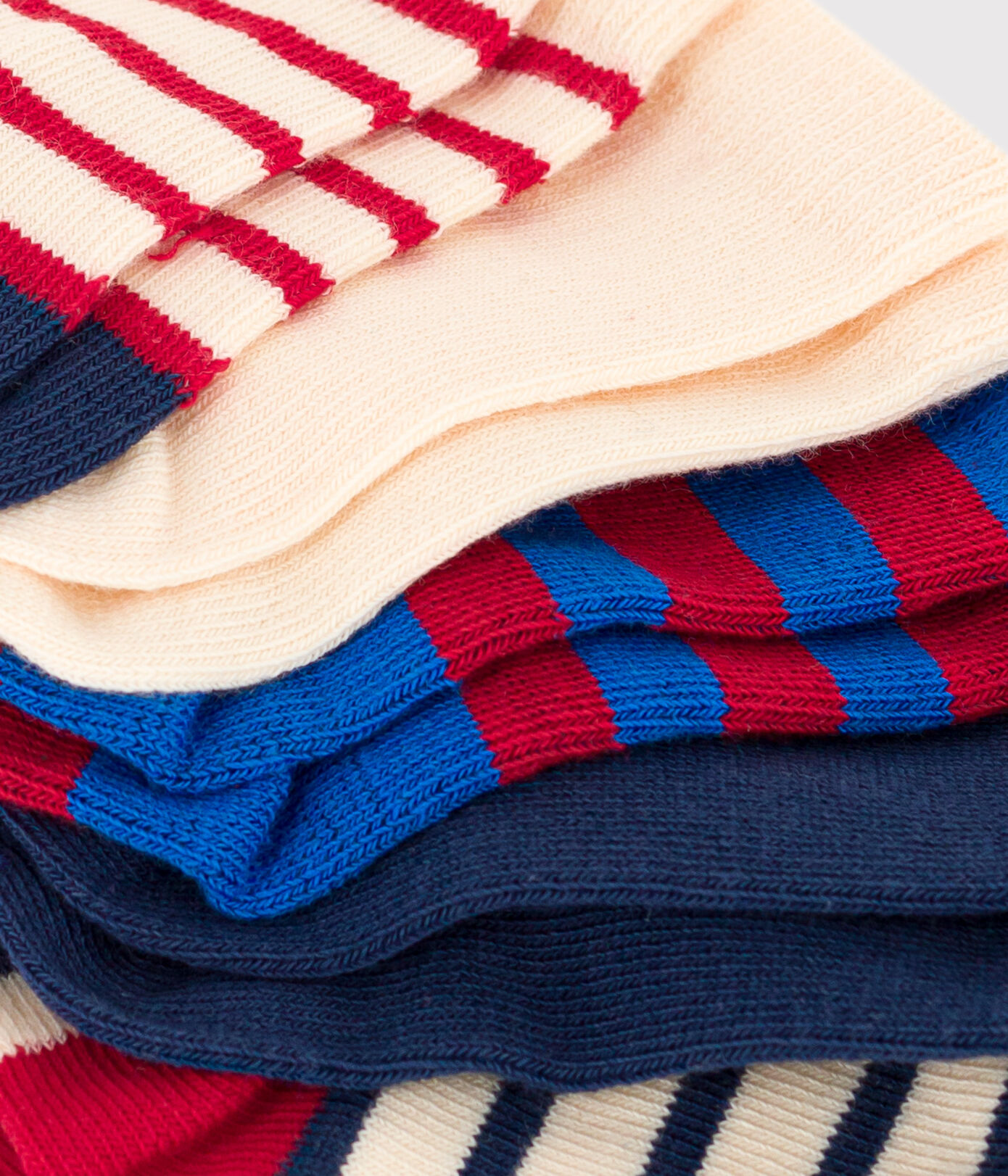 Lot de 5 paires de chaussettes rayures en jersey de coton bébé