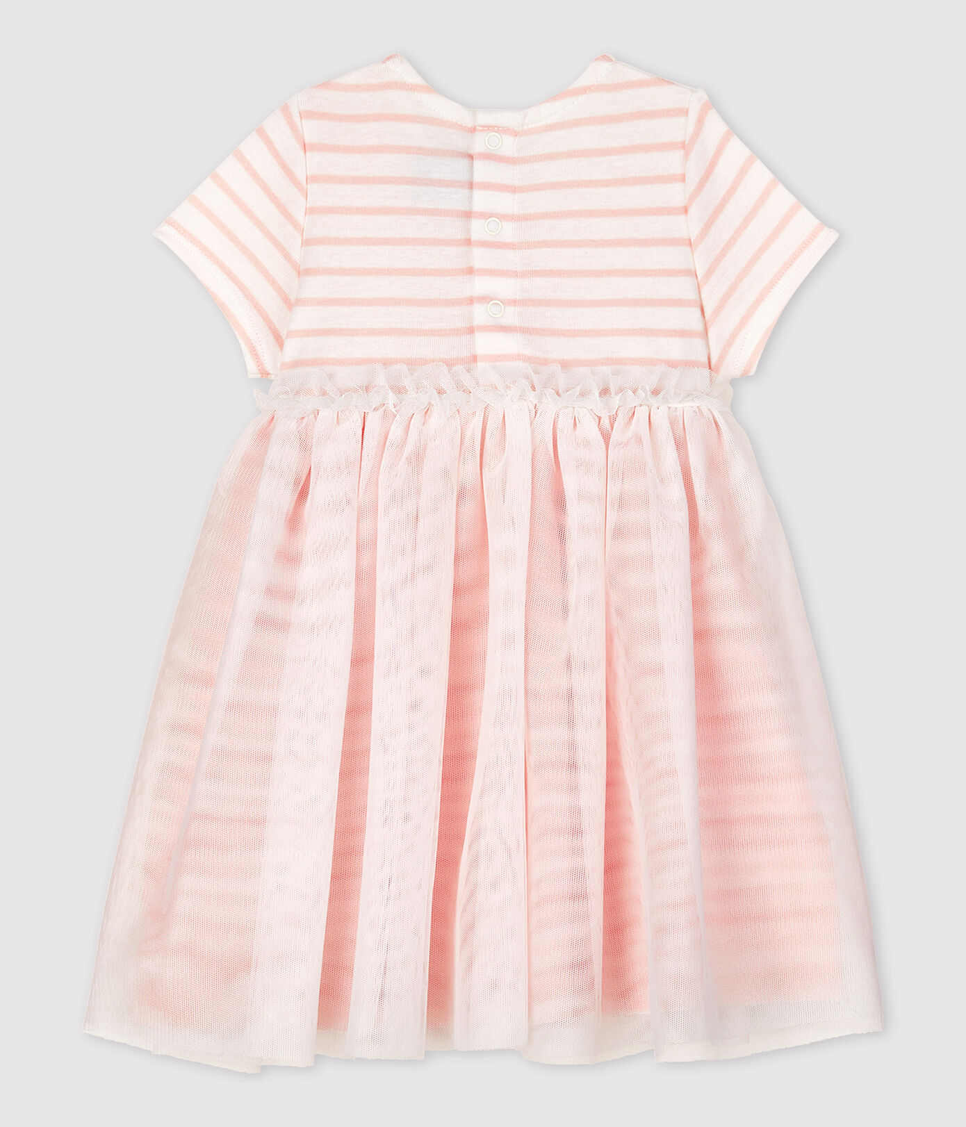 Robe bi-matières manches courtes bébé fille