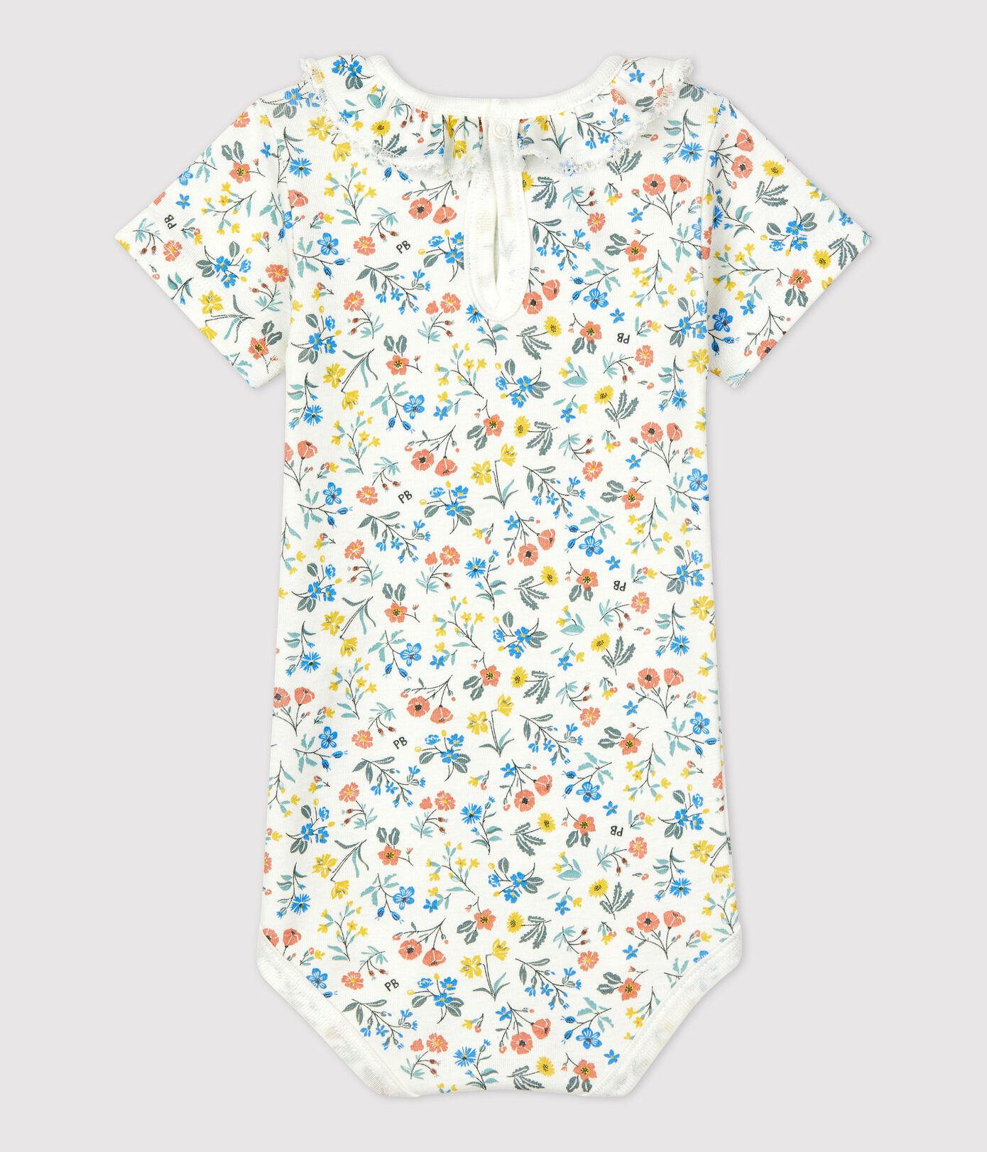 Body à collerette imprimé fleuri en coton bébé