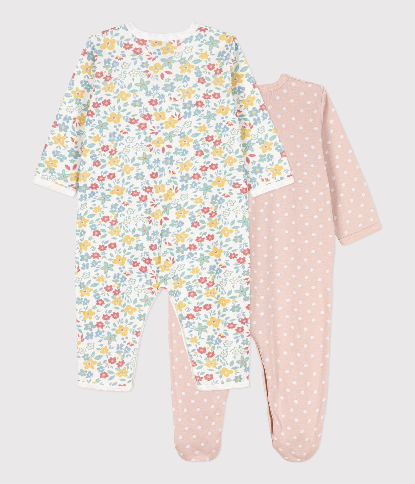 Lot de 2 dors bien fleurs et pois en coton