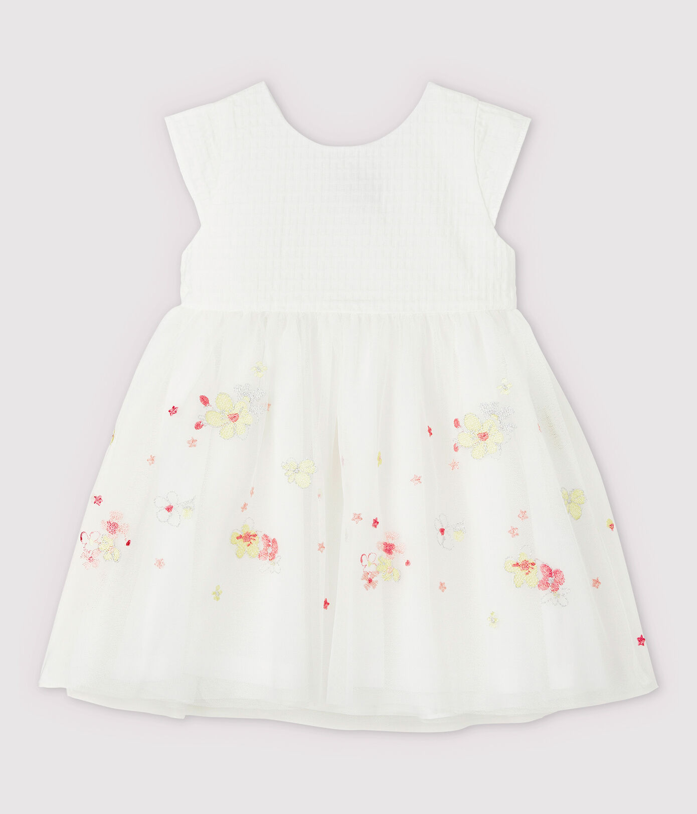 Robe de cérémonie avec du tulle brodé bébé fille