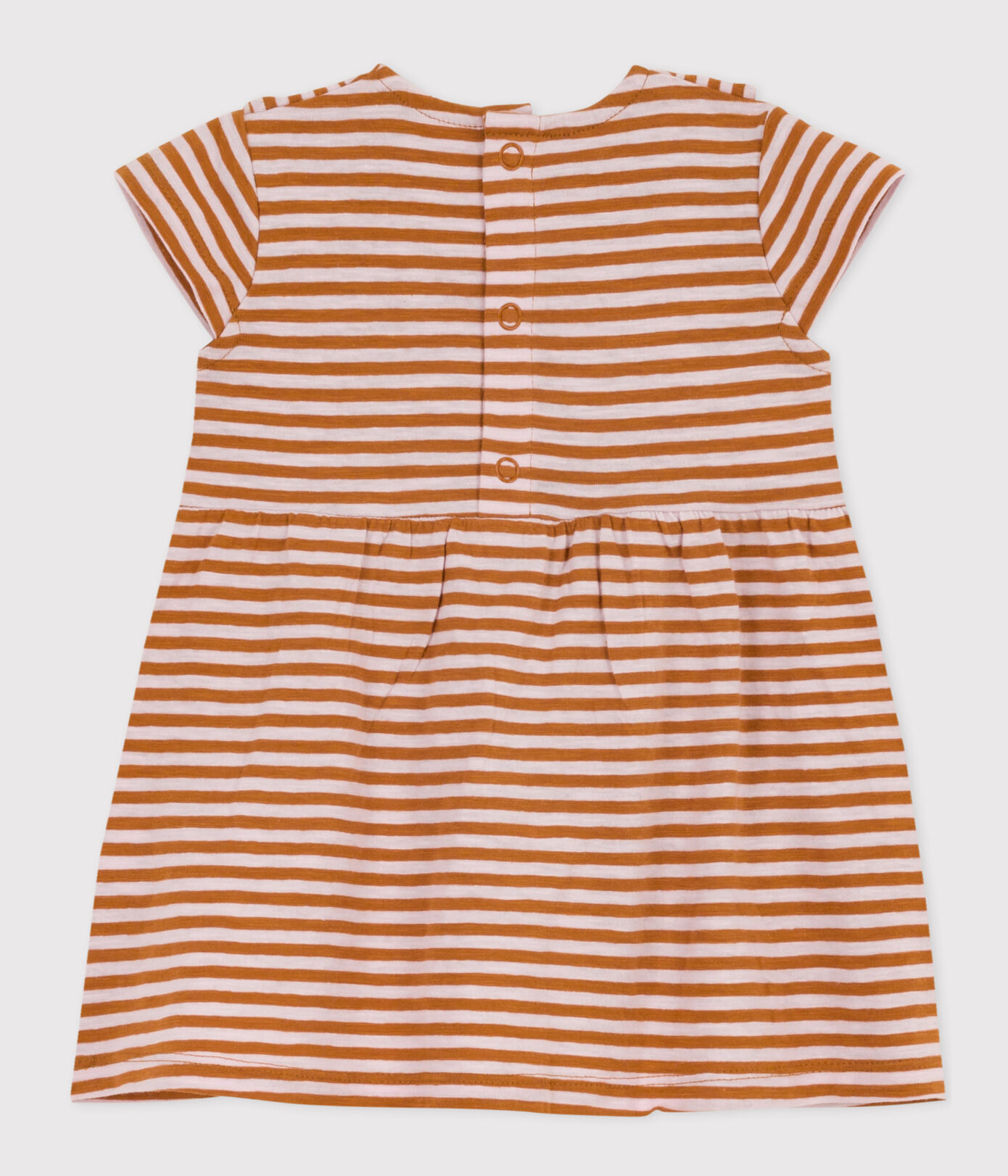Robe manches courtes bébé en jersey flammé rayé
